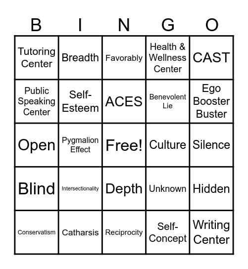 Chapter 3 - Identity Bingo Card