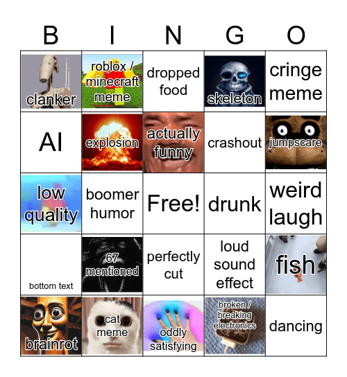 Unusual Bingo 5 Bingo Card
