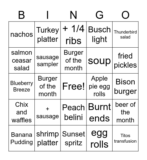 Macs Bingo Card