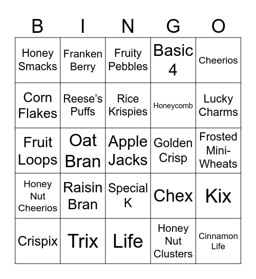 Breakfast Bingo! Bingo Card