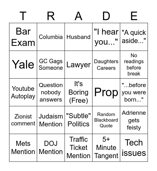 Conlaw Bingo Card