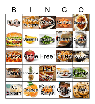 Food Bingo Card