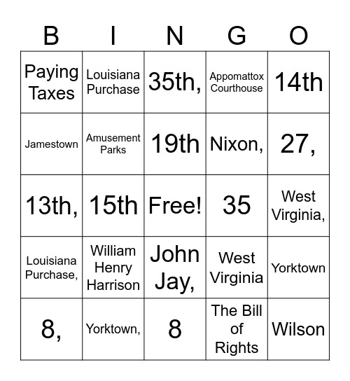 Young Dems @ VCU BINGO! Bingo Card
