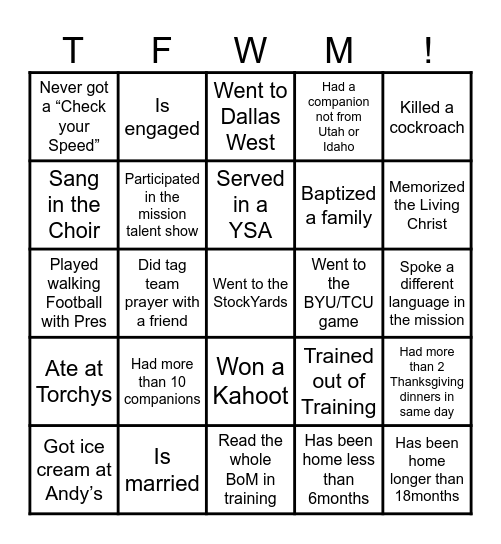 Find “Someone Who” Bingo Card