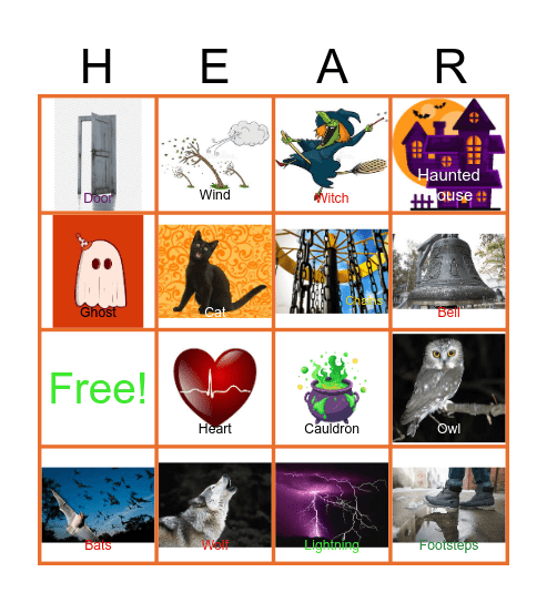 Halloween Sounds Bingo Card