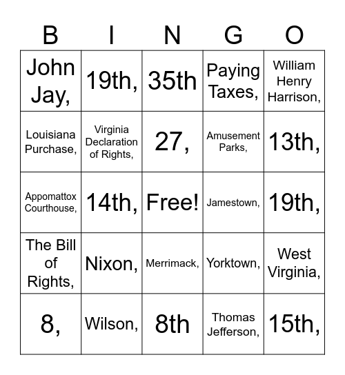 Young Dems @ VCU BINGO! Bingo Card