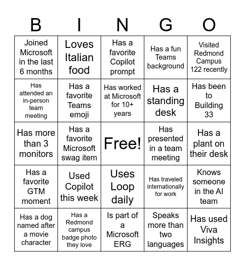 CAIP GTM BINGO Card