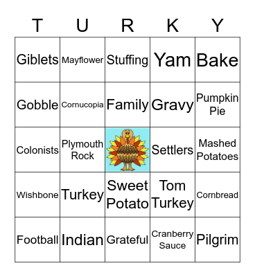 Turky Bingo Card