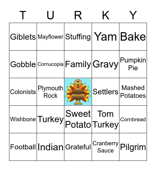 Turky Bingo Card