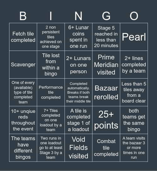 Dyls' RiskofBingo Bingo temporary clone Bingo Card
