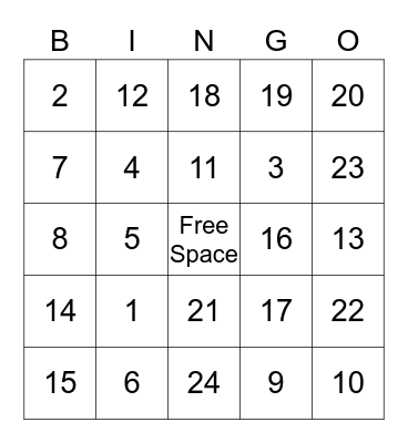 NORTHERN ENGRAVING Bingo Card