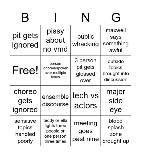 c term voting... Bingo Card