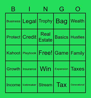 The Wealth Playbook Bingo Card