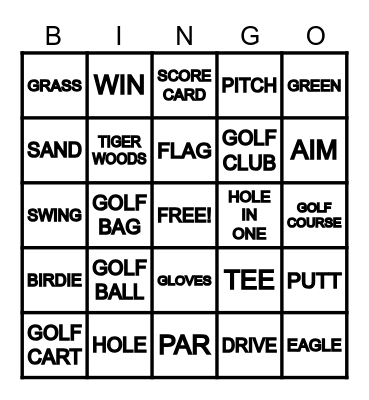 GOLF Bingo Card