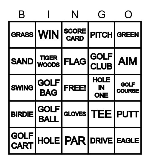 GOLF Bingo Card