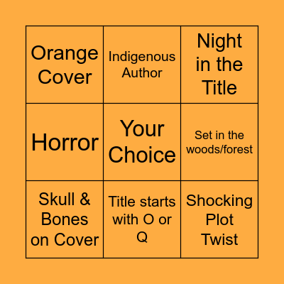 October Book Bingo Card