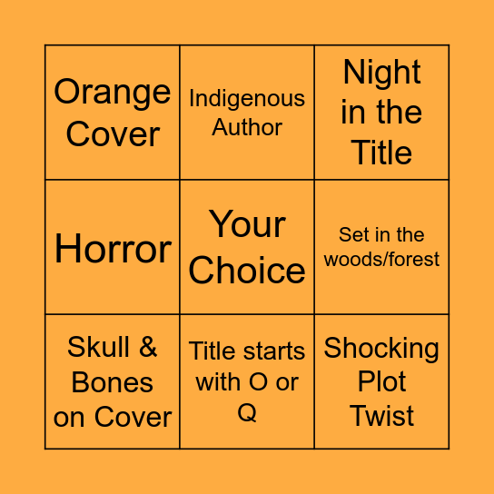 October Book Bingo Card