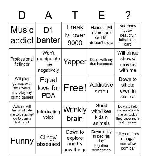 Are you Bru's type? Bingo Card