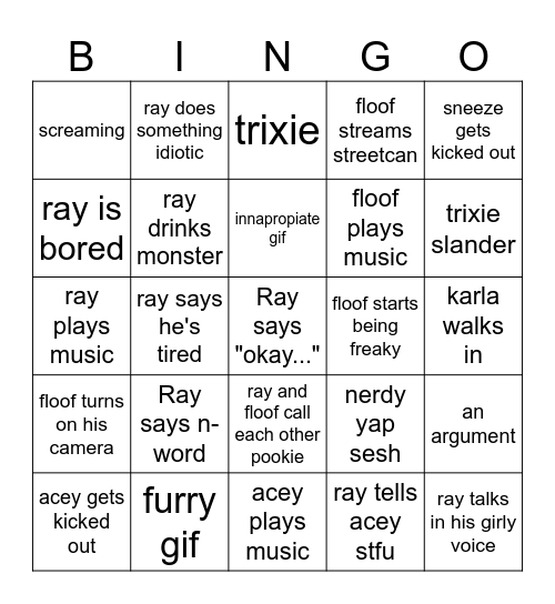 Nutter Butter Bingo Card