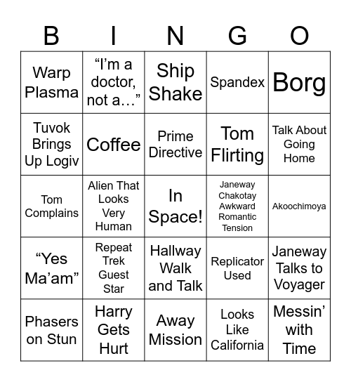Voyager Bingo Card
