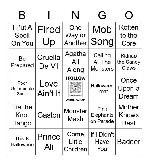 ROSCOE'S NOT SO SCARY HALLOWEEN BINGO Card