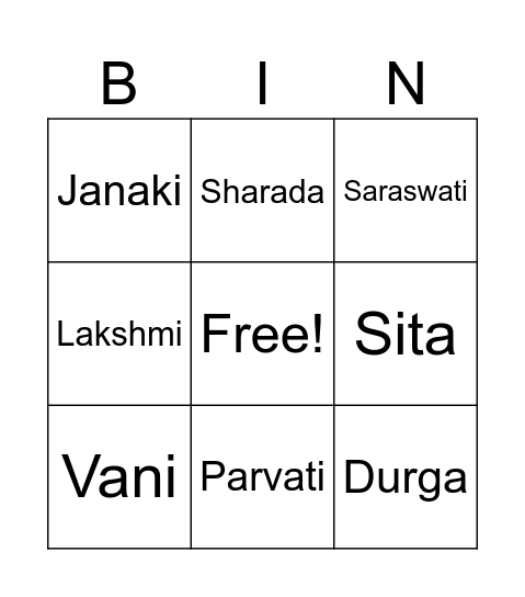 BNM Bingo Card