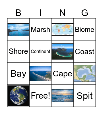 Geography Terms Bingo Card