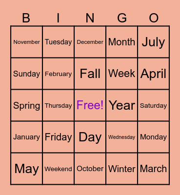 Timestamps in ASL Bingo Card
