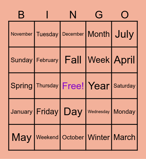 Timestamps in ASL Bingo Card