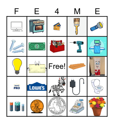 FE Friday Bingo Card