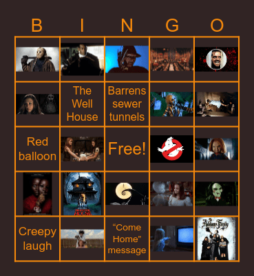 Halloween Movie Bingo Card