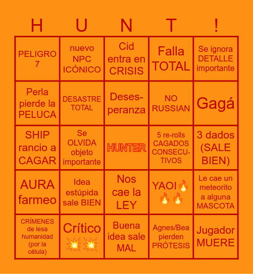 Nos va a caer un meteorito Bingo Card