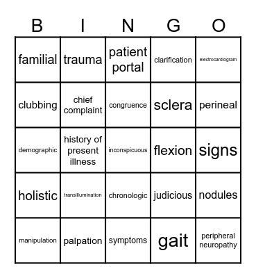 Chapter 21 Vocab Bingo Card
