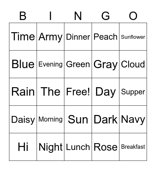 Conflict Bingo Card