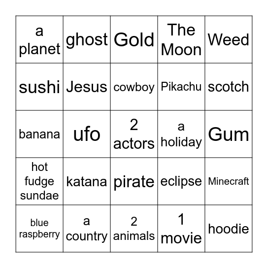 Infinite Craft Bingo Card