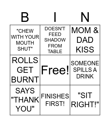 THANKSGIVING 2016 BINGO Card