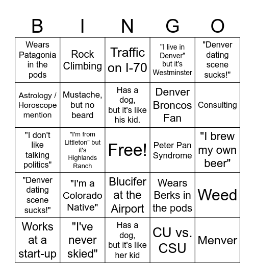 Love is Blind Season 9: Denver Bingo Card