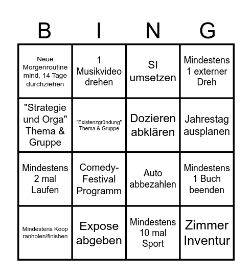 September 2025 Bingo Card