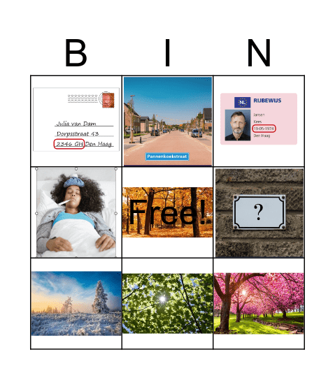 1.6 De eigen gegevens Bingo Card
