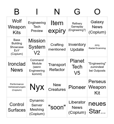 Citcon 2956 Bingo Card