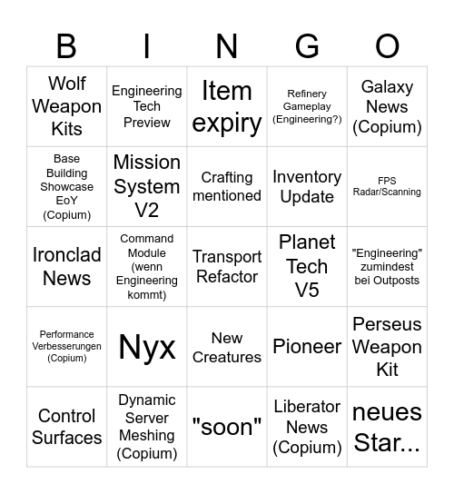 Citcon 2956 Bingo Card