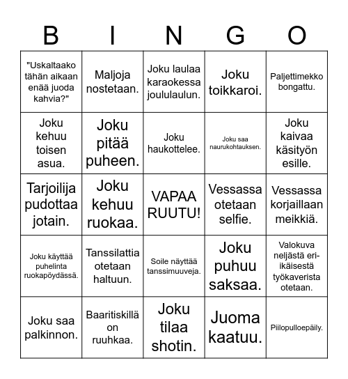 PikkujouluBINGO Card