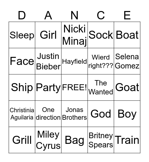Mystery Bingo Card
