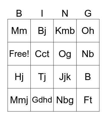 Wedding Bingo Card