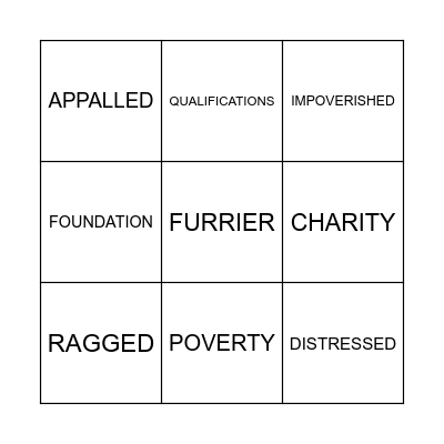 Vocabulary BINGO Card