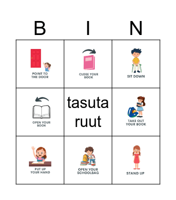 Tegevused klassiruumis Bingo Card
