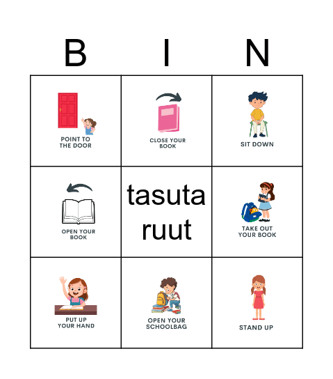 Tegevused klassiruumis Bingo Card