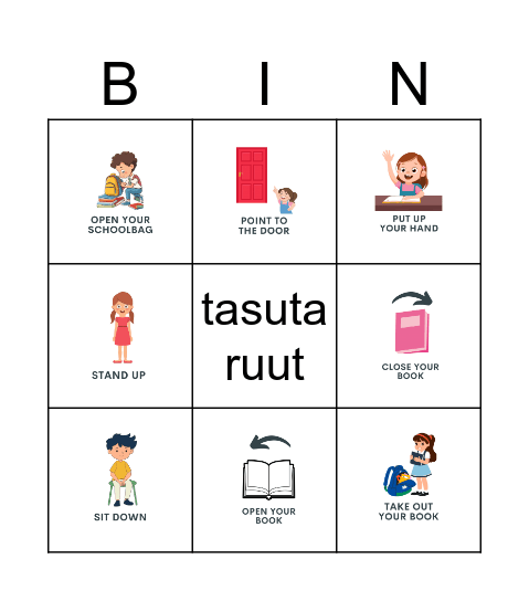 Tegevused klassiruumis Bingo Card