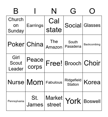 Barbie Bingo! Bingo Card