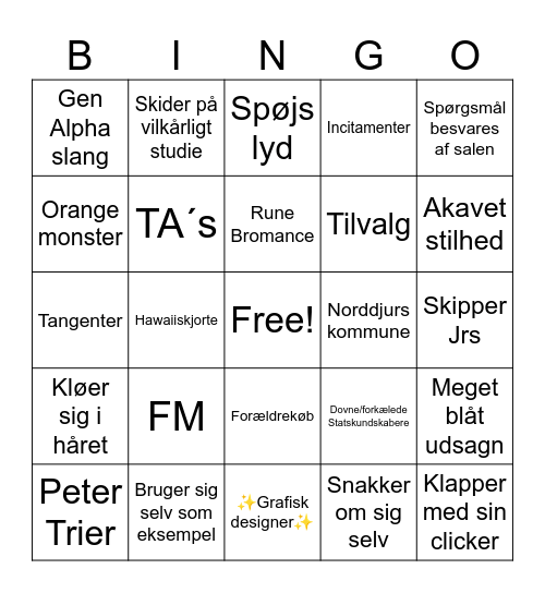 Lars Bingo Card
